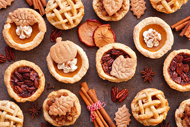 istock Fall pie theme dessert background against a dark stone background 2235222216