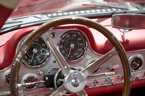 interior details of the mercedes-benz 300 sl gullwing at the ockhuisen gallery in eemnes the netherlands