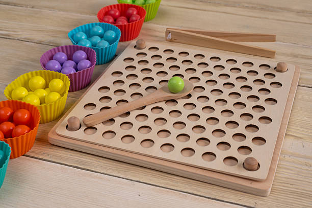 istock wooden Montessori educational game. The concept 2235233432