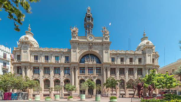 istock Historic Post Office in Valencia timelapse hyperlapse at City Hall Square. Spain 2235244509
