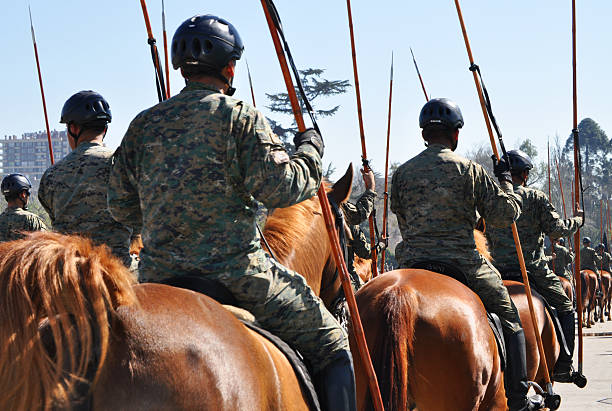 Escort regiment. Military parade in O'Higgins Park, Santiago, Santiago Metropolitan Region, Chile