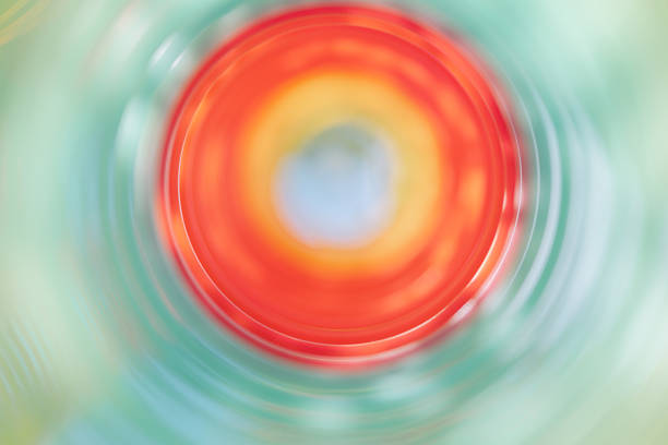 Colorful yellow orange blurred circle. Abstract motion blur background. High quality photo