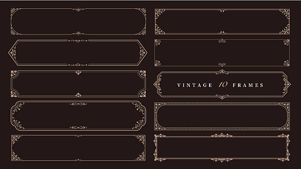 Vintage wide frame set, decorative antique designs