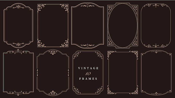 Vintage frame set, decorative antique designs
