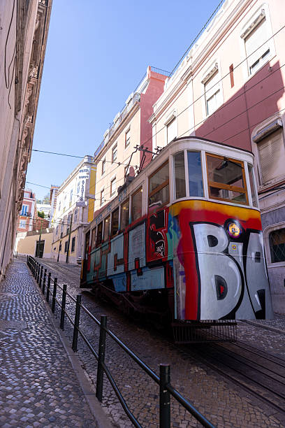 tramway through the streets of Lisbon