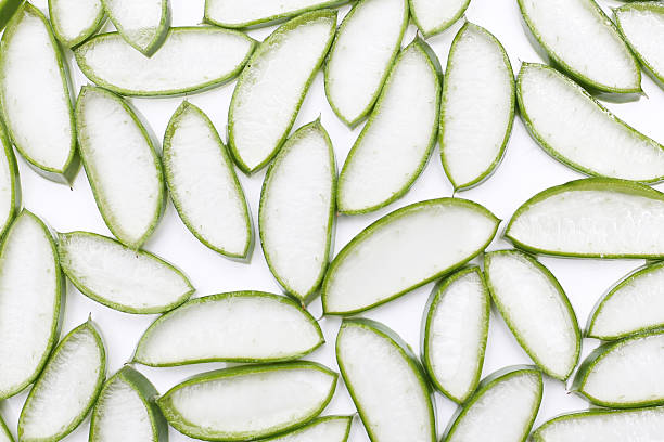 istock Sliced aloe vera pieces with translucent gel 2235288865