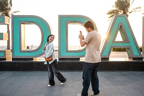 istock Lovely Young Couple Posing for Photo at Jeddah Corniche 2235297923