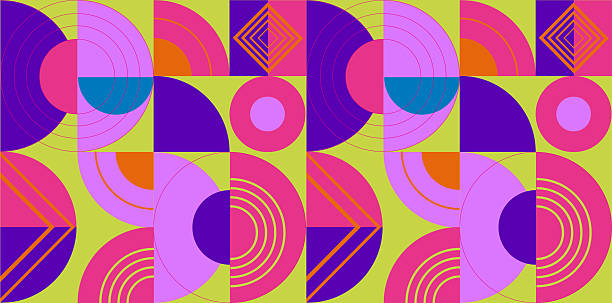 istock Abstract geometric background. Bauhaus, Memphis minimalist retro poster graphic vector illustration. 2235302166