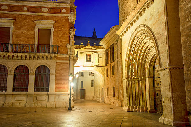 The entrance to the Cathedral Church of Saint Mary of the Diocese of Cartagena in Murcia, Spain