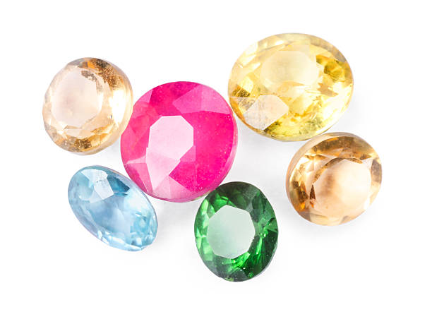 istock Different colorful shiny gemstones isolated on white 2235324297