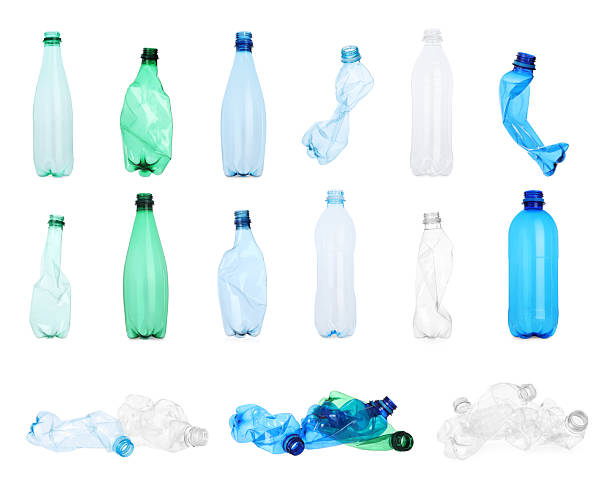 istock Whole and crumpled plastic bottles on white background, collage 2235326503