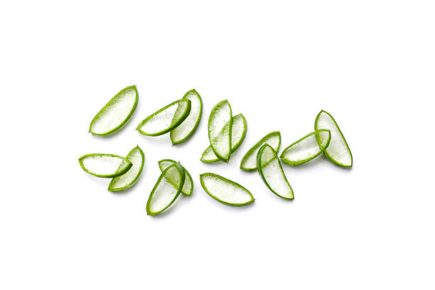 istock Sliced aloe vera pieces with translucent gel 2235328021