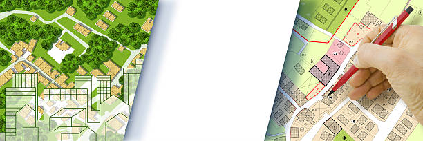 istock COPY SPACE FOR TEXT WITH URBAN PLANNING AND REAL ESTATE CONCEPT - Conceptual background showing property development, zoning, investment, cadastral mapping and architecture strategy 2235329143