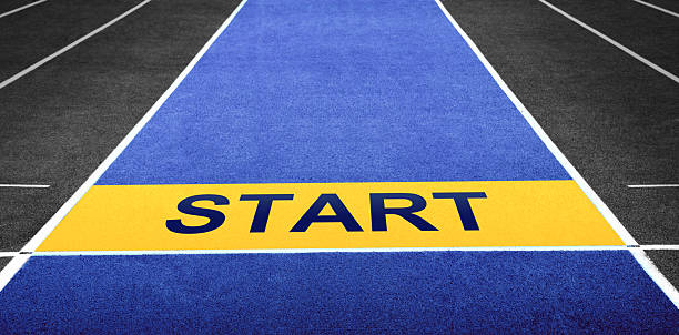 on the track ready to start the race