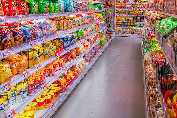 istock A vibrant and fully stocked snack aisle in a grocery store. 2235334766
