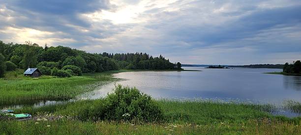 istock A wooden bathhouse on the lake shore 2235353425