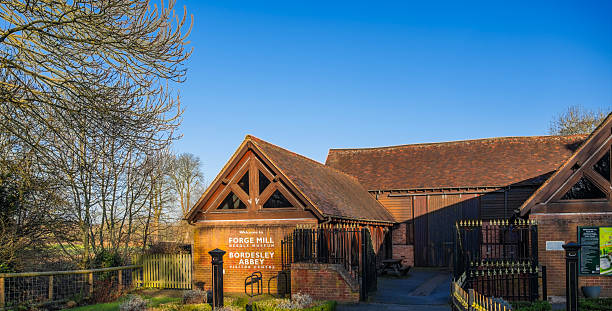 Panells Ash, Pentlow, Essex - 19 October 2018: Semi detached essex black barn occupying a countryside location in the Essex countryside with garden and patio