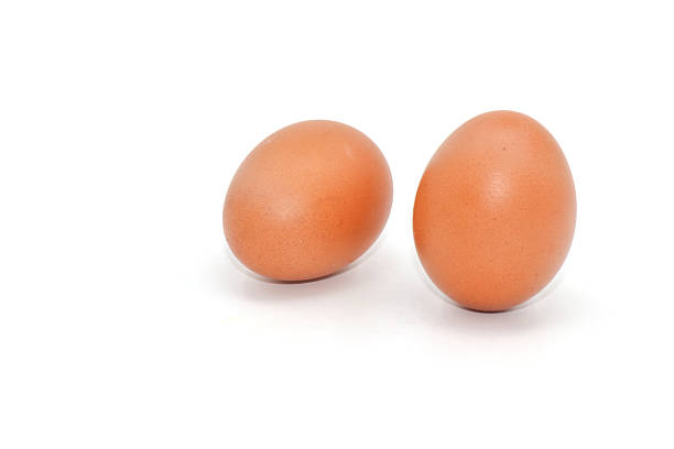 Chicken eggs on a white background have many health benefits such as being rich in quality protein, vitamins and minerals.