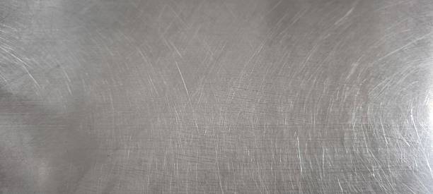 istock Used stainless steel sheet has scratches. 2235356222