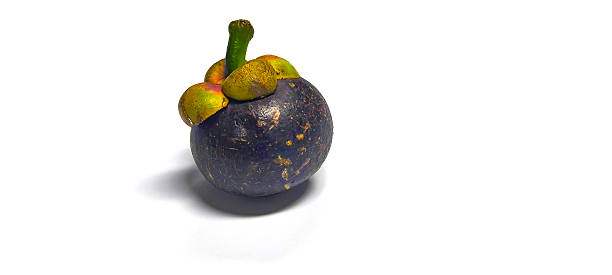 istock Purple Mangosteens isolated on white background. Mangosteens on White Background 2235356569
