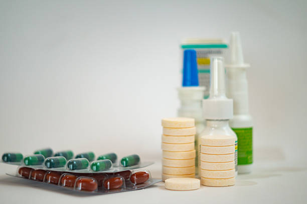 istock Assorted medicines with nasal sprays and tablets 2235358572