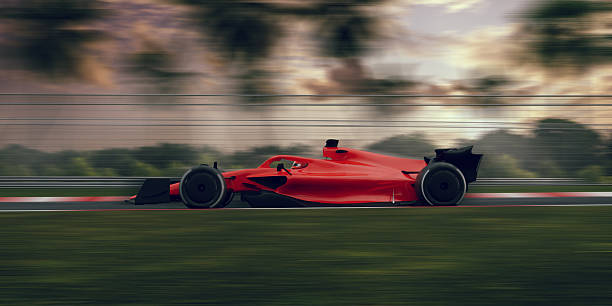 istock Race cars on 3D track without any branding. 2235369714