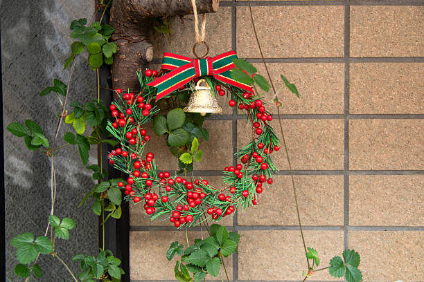 Christmas bells gold background. Xmas decoration concept
