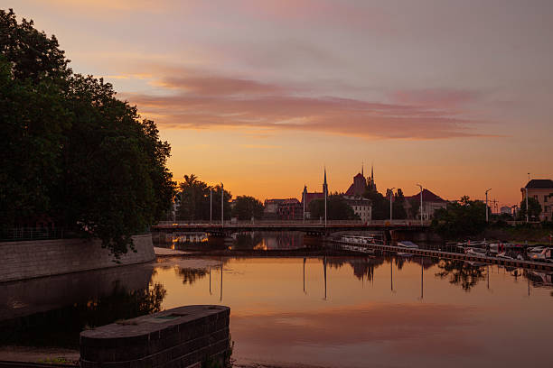 summer beautiful morning in wroclaw, poland