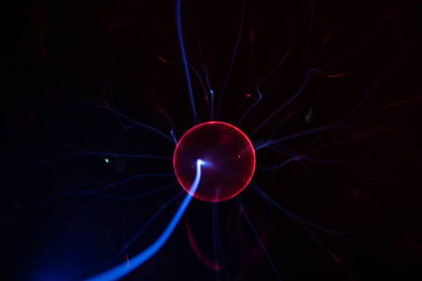 Plasma globe with electric discharges and filaments