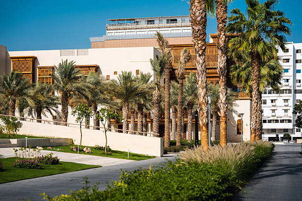istock Palm Trees and Modern Structures in Jeddah Al Balad Cultural Square 2235388517