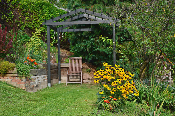 istock Autumn colors in a small garden near the house 2235390708