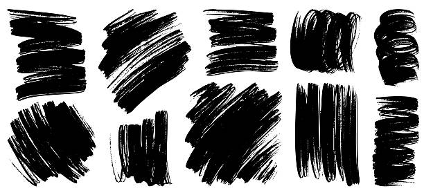 istock set of grunge black paint, ink brush strokes. brush collection isolated on white background. Trendy brush stroke for black ink paint,grunge backdrop, dirt banner,watercolor design and dirty texture. 2235403819