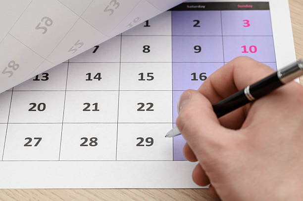 istock Man marks a date in the calendar, planning a vacation 2235407968