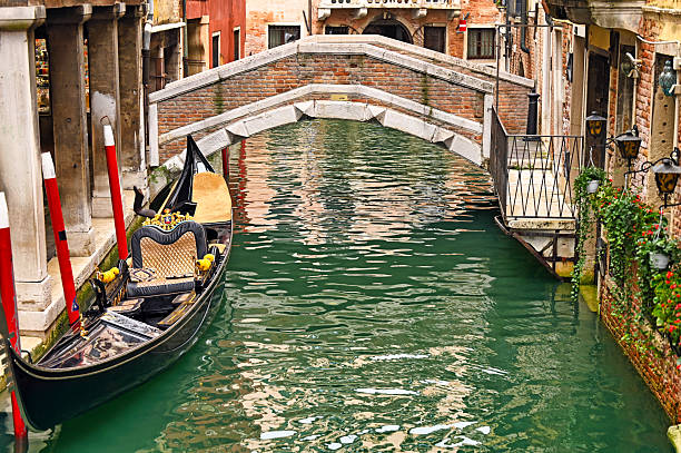 Gondola and little bridge in Venice, Italy