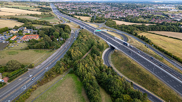 istock Highway Interchange with Surrounding Landscape  in Newcastle upon Tyne, UK. 2235411710