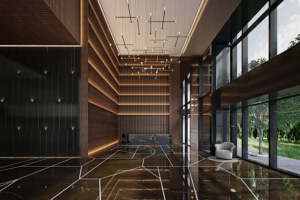 istock 3d render luxury hotel building entrance reception lobby 2235414834