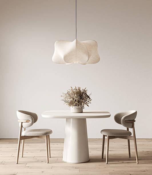 istock Neutral tones harmonize with wooden elements, exemplifying contemporary creative design. 3d rendering. High quality 3d illustration 2235417447