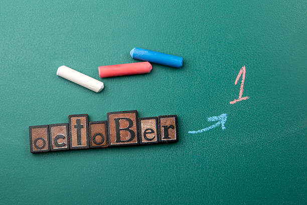 istock October first concept written on green chalkboard with vintage wood blocks 2235417476