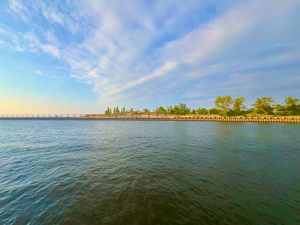 istock Sand dunes and pier on Lake Michigan. 2235424890