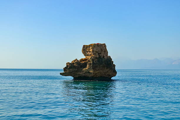 A rock in the Mediterranean sea off the coast of Turkey