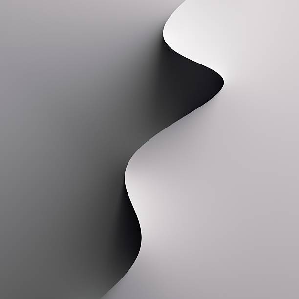 istock Minimalist 3D abstract background with smooth curved shapes and soft shadows. Monochrome composition with elegant light and shadow contrast. 2235436275