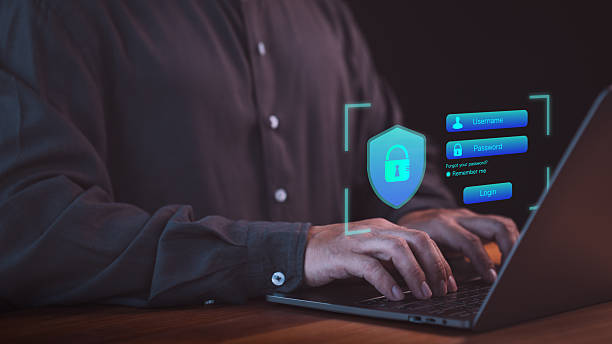 istock Concept of cyber security, information security and encryption on laptop, highlighting secure login methods, interface show username and password field, cybersecurity and user identity protection. 2235448971
