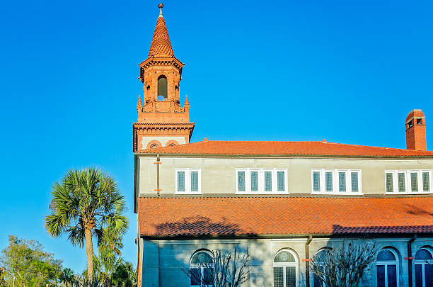 Aerial drone photo historic buildings in St Augustine FL
