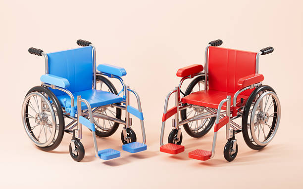 3d beautiful woman sitting in wheelchair, illustration isolated on white background