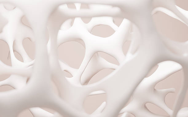Abstract porous framework material background, nerve fibers background, bone mineral density background, 3d rendering.