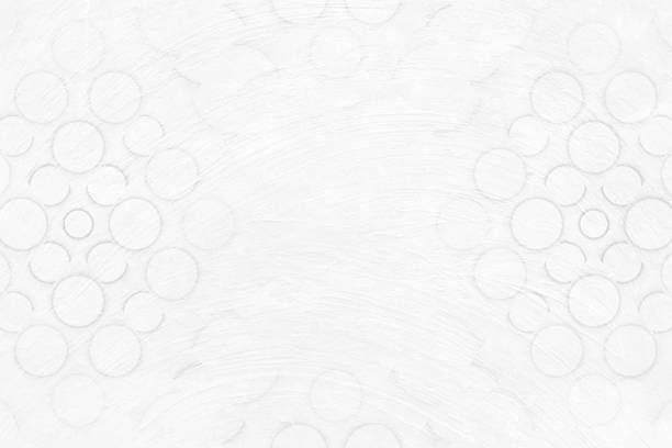 Blank grungy spotted gray white grayscale grunge textured vector scratched background with small old style cartoon circle shapes that are repeating leaving copy space, for kids nursery rustic backdrops, wallpapers.