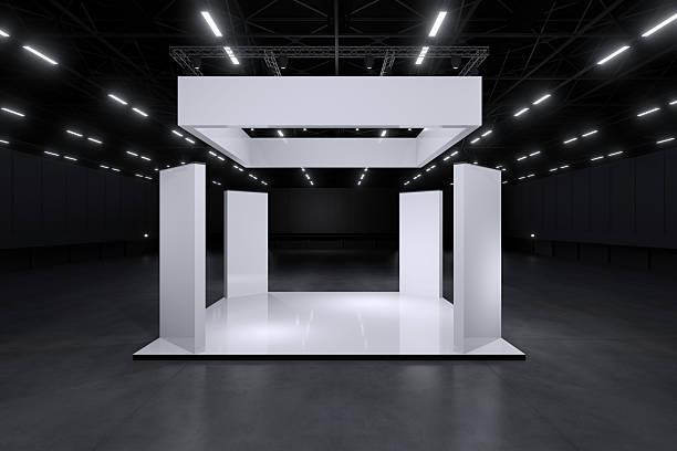 istock Exhibition stand for mockup and Corporate identity,Display.Empty booth Design.Retail booth design elements in Exhibition hall.booth Design trade show.Blank Booth system of Graphic Resources.3d render. 2235480386