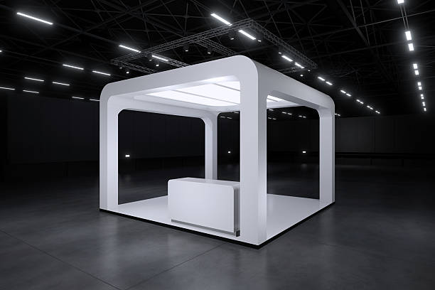 istock Exhibition stand for mockup and Corporate identity,Display.Empty booth Design.Retail booth design elements in Exhibition hall.booth Design trade show.Blank Booth system of Graphic Resources.3d render. 2235481982