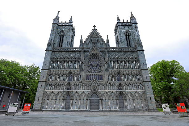 Trondheim, Norway–June 18th, 2025: Nidaros Cathedral (Nidarosdomen), Gothic cathedral dating from the 13th century in Trondheim, Norway