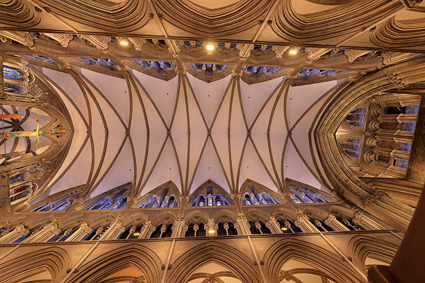 Trier, Germany - April 11, 2025: interior architectural detail of the church in Trier old town.